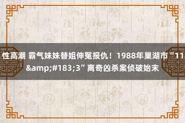 性高潮 霸气妹妹替姐伸冤报仇！1988年巢湖市“11&#183;3”离奇凶杀案侦破始末