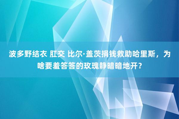 波多野结衣 肛交 比尔·盖茨捐钱救助哈里斯，为啥要羞答答的玫瑰静暗暗地开？