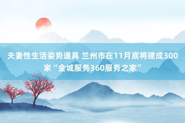 夫妻性生活姿势道具 兰州市在11月底将建成300家“金城服务360服务之家”