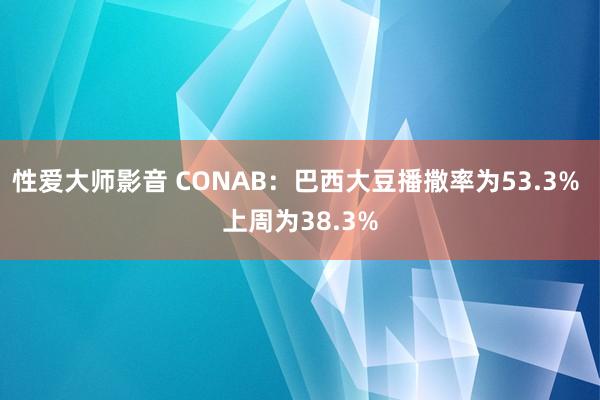 性爱大师影音 CONAB：巴西大豆播撒率为53.3% 上周为38.3%