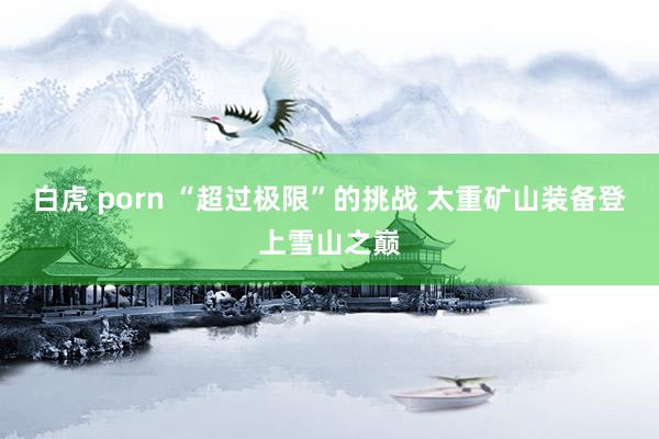 白虎 porn “超过极限”的挑战 太重矿山装备登上雪山之巅