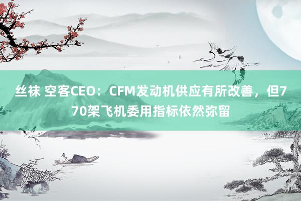 丝袜 空客CEO：CFM发动机供应有所改善，但770架飞机委用指标依然弥留