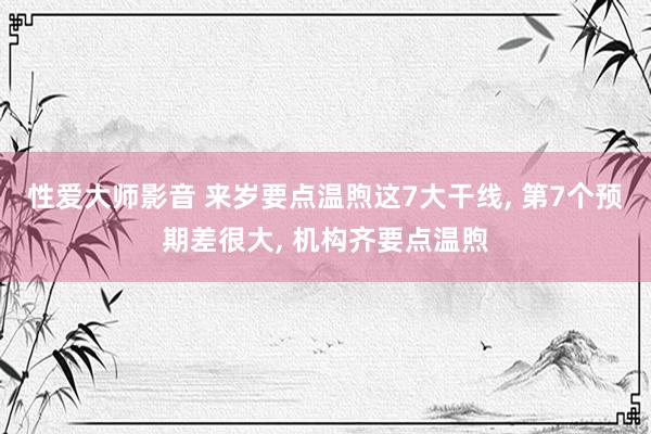 性爱大师影音 来岁要点温煦这7大干线， 第7个预期差很大， 机构齐要点温煦