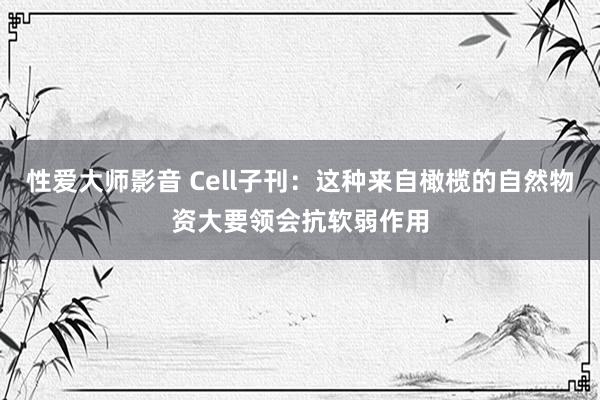 性爱大师影音 Cell子刊：这种来自橄榄的自然物资大要领会抗软弱作用