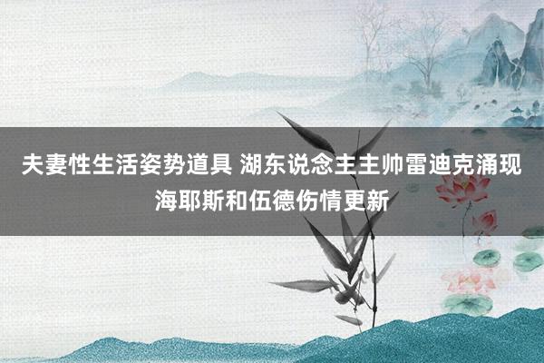 夫妻性生活姿势道具 湖东说念主主帅雷迪克涌现海耶斯和伍德伤情