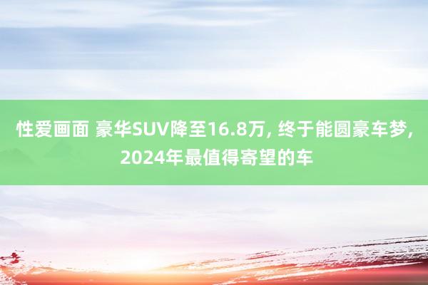 性爱画面 豪华SUV降至16.8万, 终于能圆豪车梦, 20