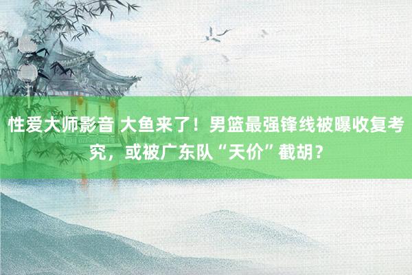 性爱大师影音 大鱼来了！男篮最强锋线被曝收复考究，或被广东队