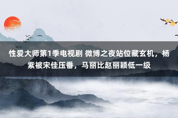 性爱大师第1季电视剧 微博之夜站位藏玄机，杨紫被宋佳压番，马丽比赵丽颖低一级