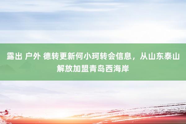 露出 户外 德转更新何小珂转会信息，从山东泰山解放加盟青岛西