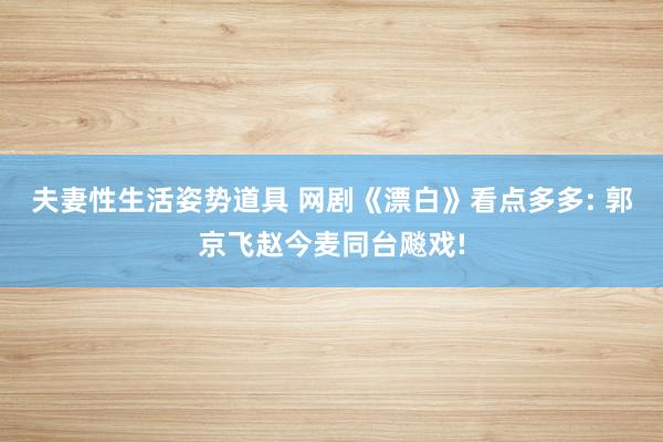 夫妻性生活姿势道具 网剧《漂白》看点多多: 郭京飞赵今麦同台飚戏!